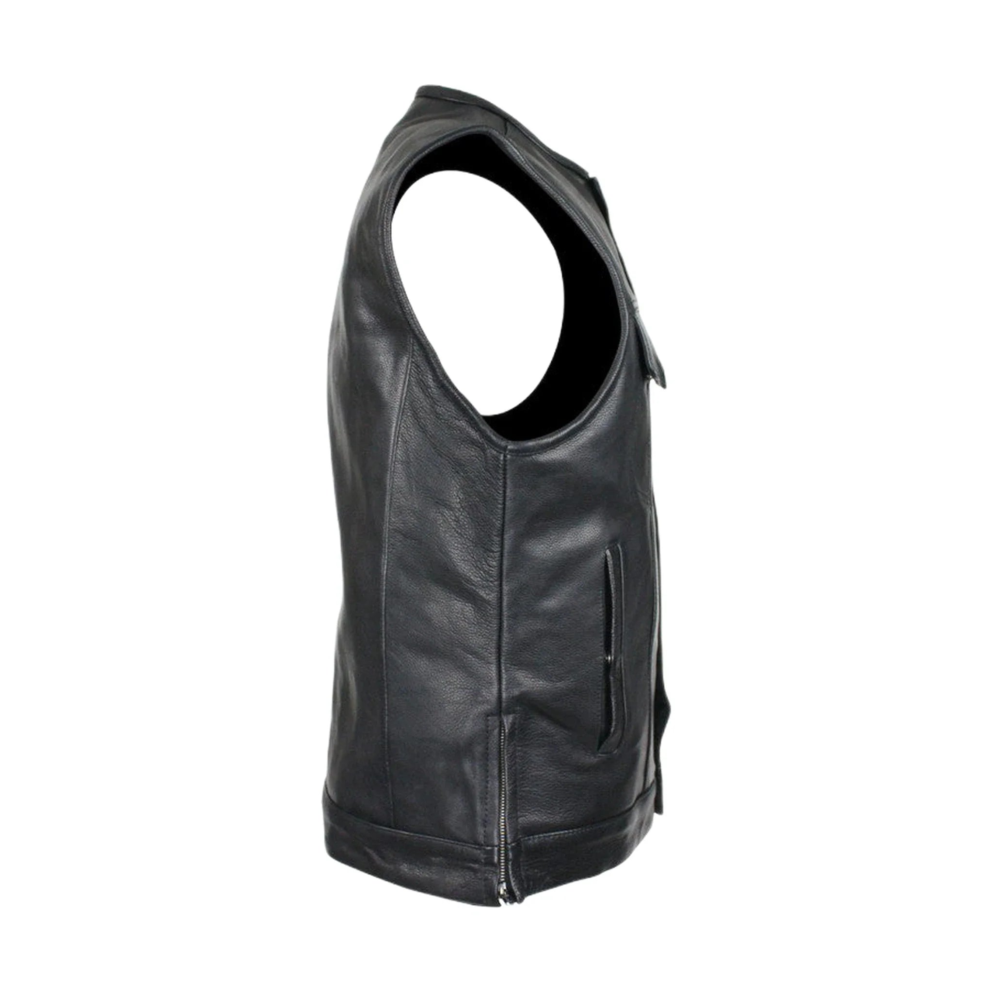 Dream Apparel Split Cowhide Leather Vest With Conceal Carry Pockets