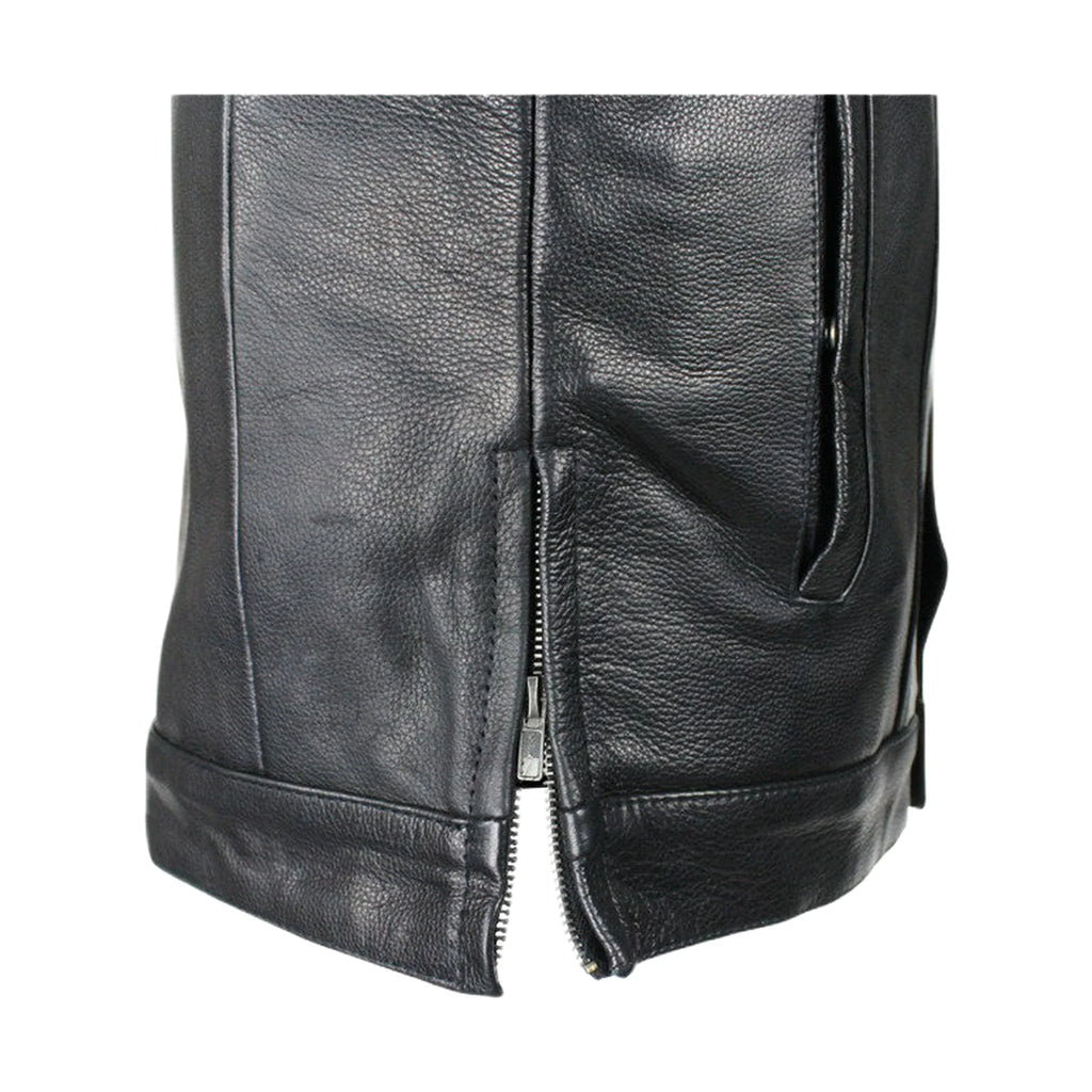 Dream Apparel Split Cowhide Leather Vest With Conceal Carry Pockets