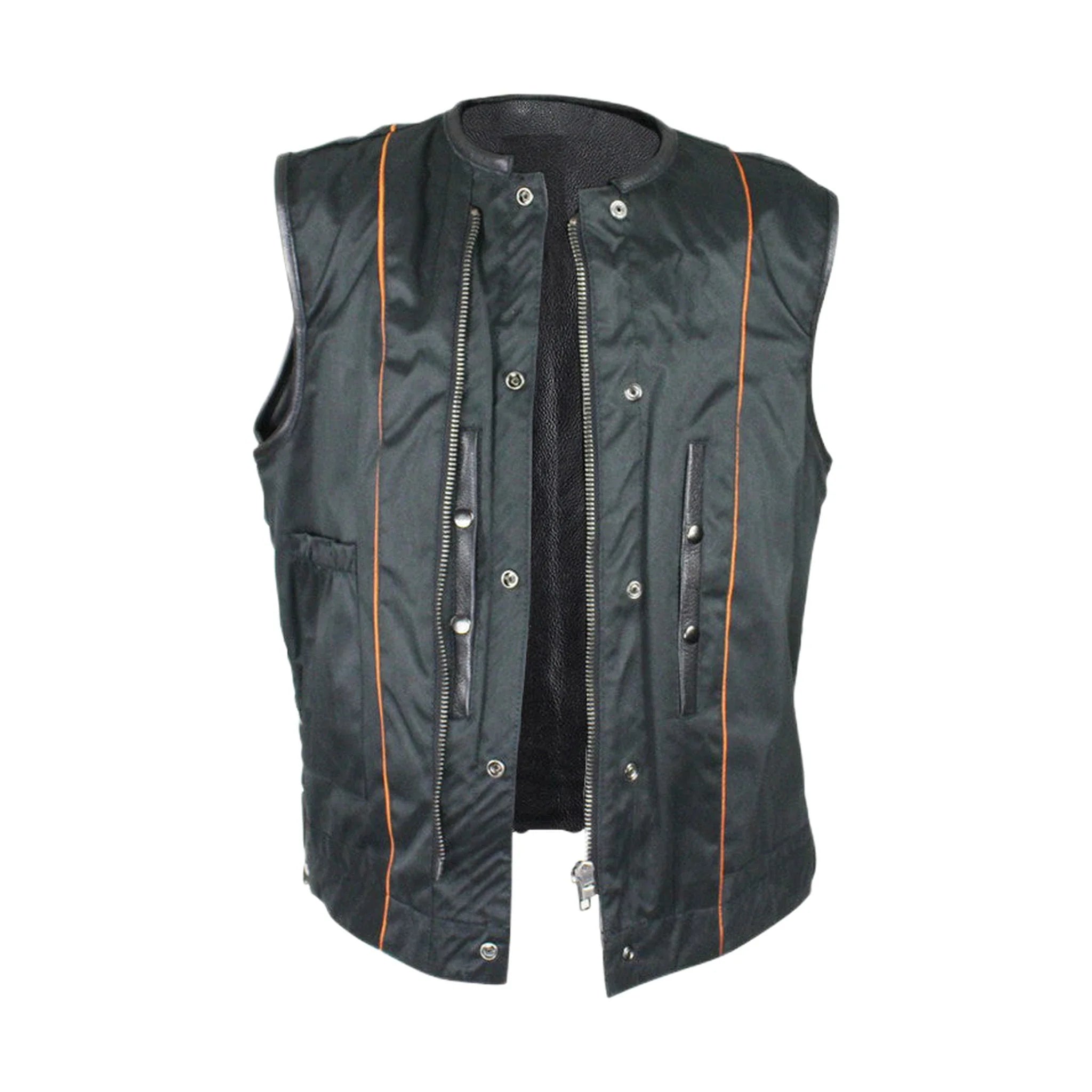 Dream Apparel Split Cowhide Leather Vest With Conceal Carry Pockets