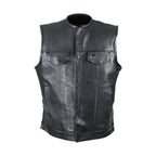 Dream Apparel Split Cowhide Leather Vest With Conceal Carry Pockets