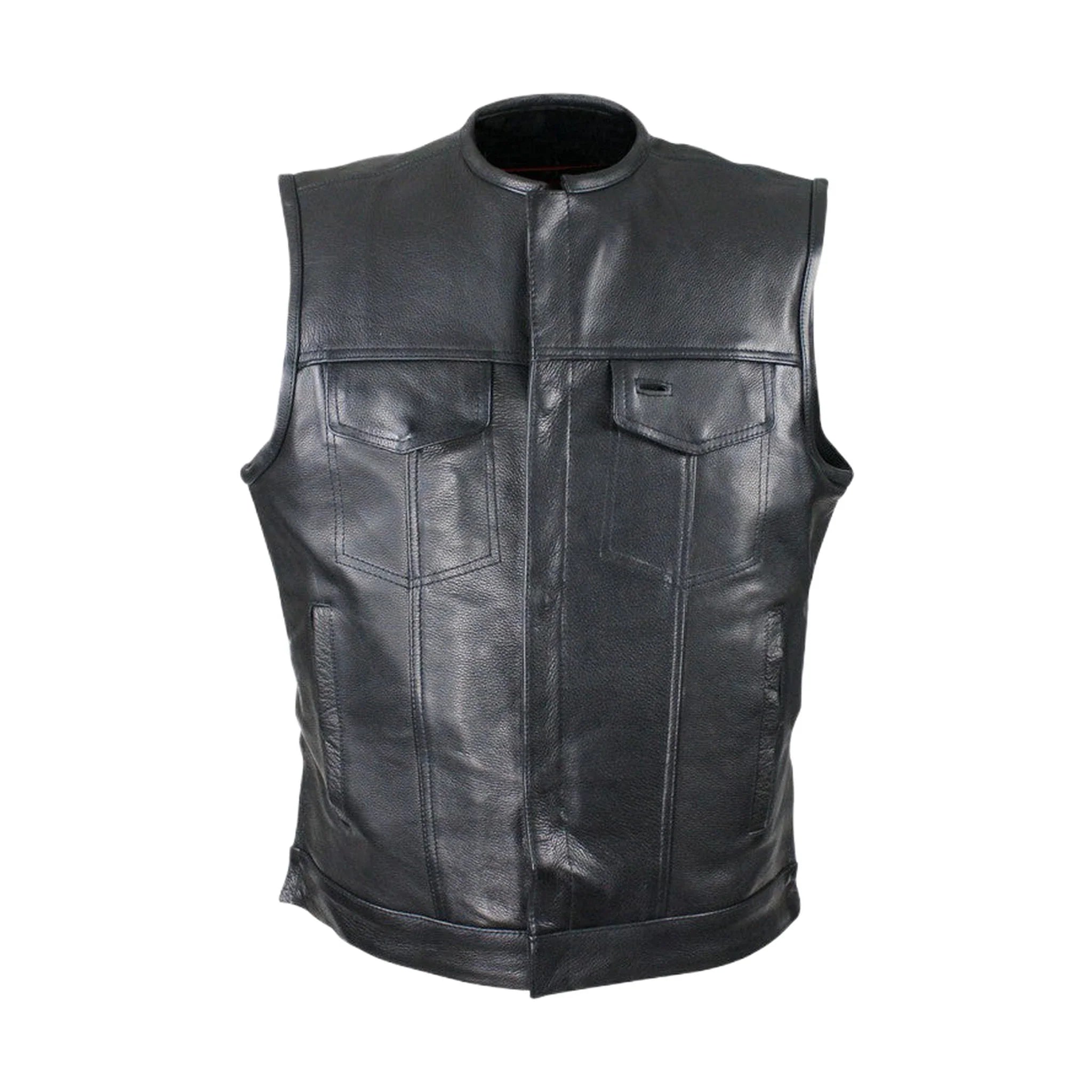 Dream Apparel Split Cowhide Leather Vest With Conceal Carry Pockets