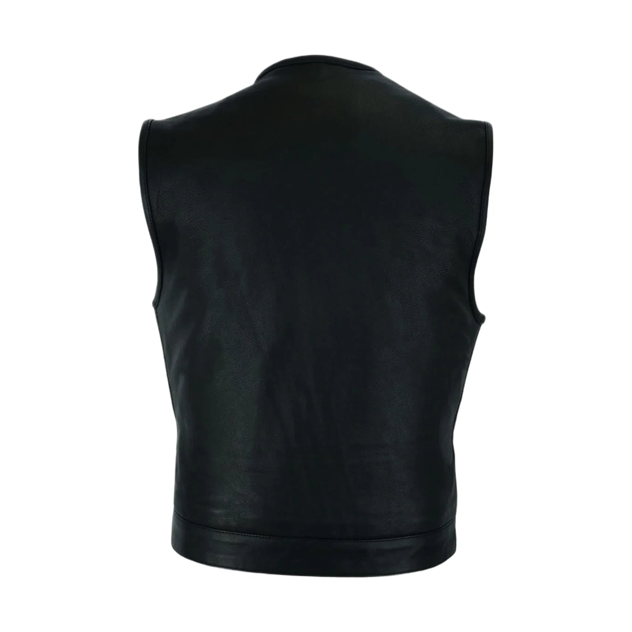 Mens Club Vest Low Cut - Mens Leather Motorcycle Club Vest® Conceal Gun Pockets