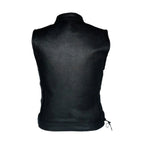 Dream Apparel® Mens Motorcycle CLUB VEST® Side Laces Naked Cowhide Leather, Concealed Gun Pockets