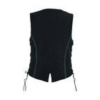 Dream Apparel Women's Black Denim Vest Conceal Carry Pockets