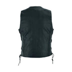 Dream Apparel Women Cowhide Leather Motorcycle 7 Pockets Vest Concealed Carry Pockets Side Laces