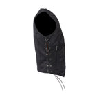 Womens Black Denim Motorcycle Vest With Side Laces