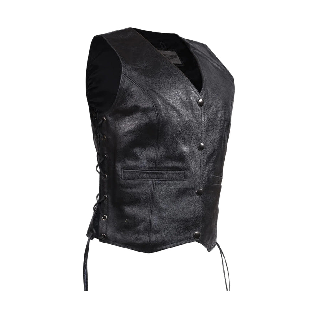 Classic Womens Leather Vest Genuine Soft Touch Cowhide Adjustable Fit