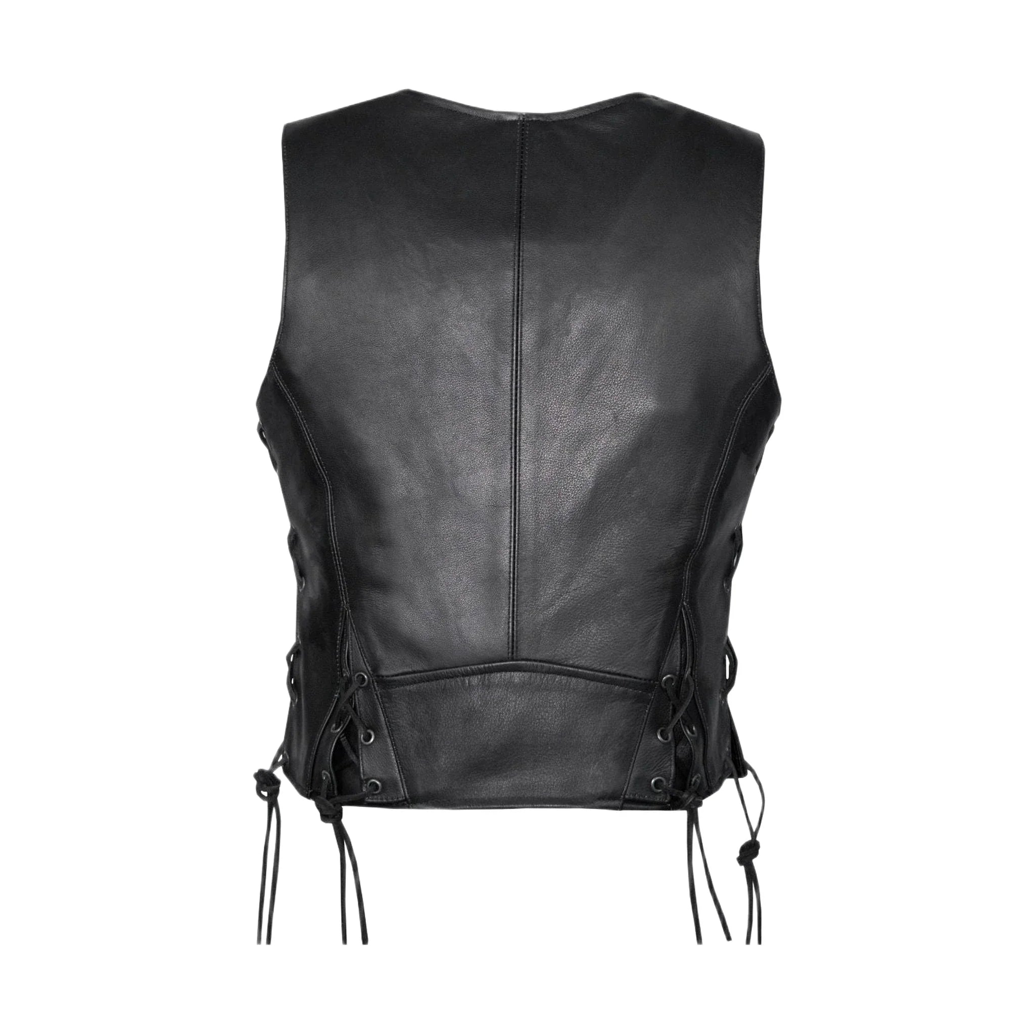 Leather naked Cowhide Vest for Ladies W/ Laces