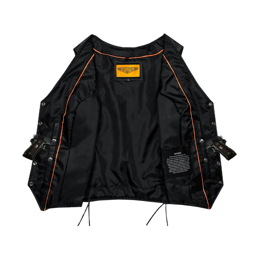 Leather naked Cowhide Vest for Ladies W/ Laces