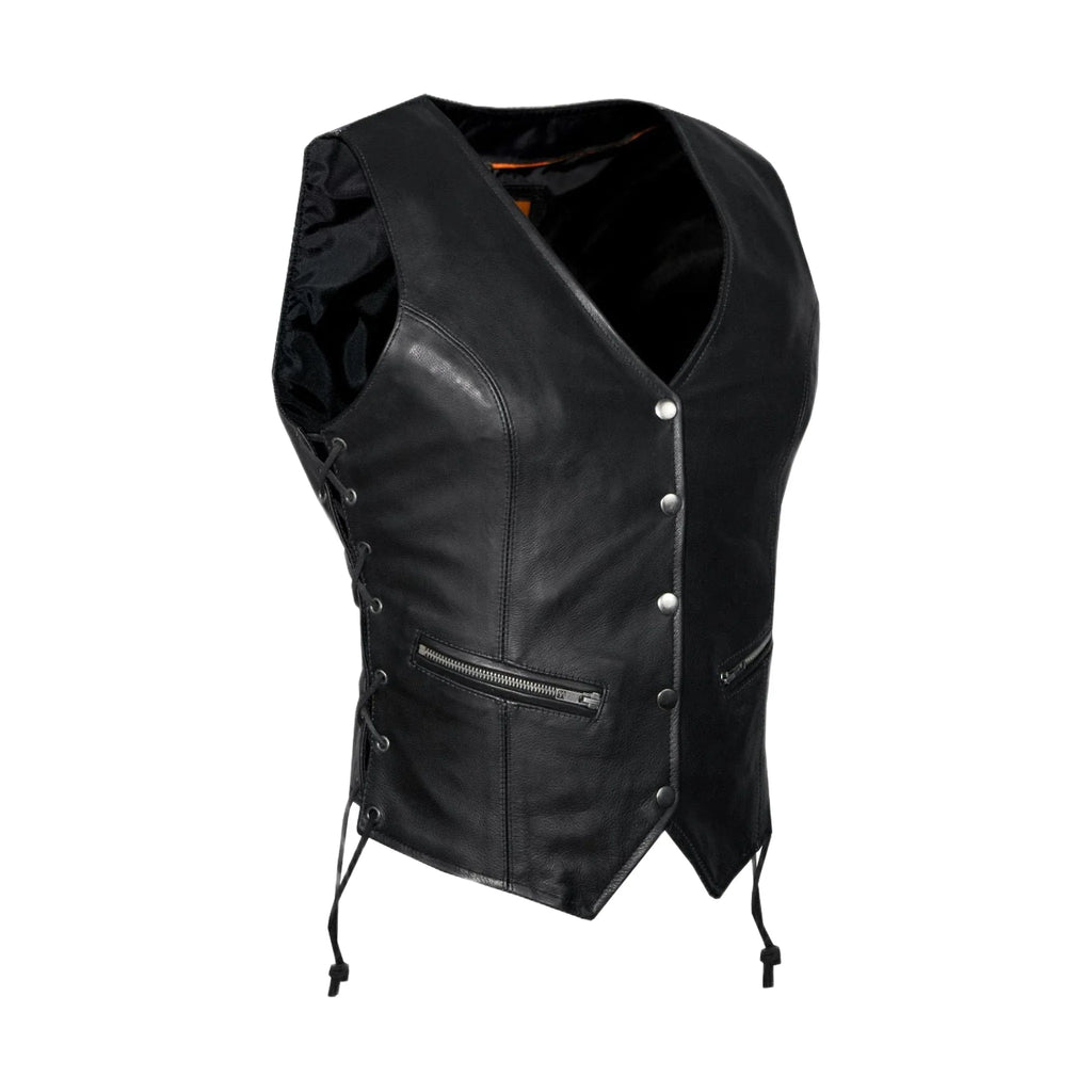 Leather Naked Cowhide Vest for Ladies Dream Apparel Adjustable Fit Pockets