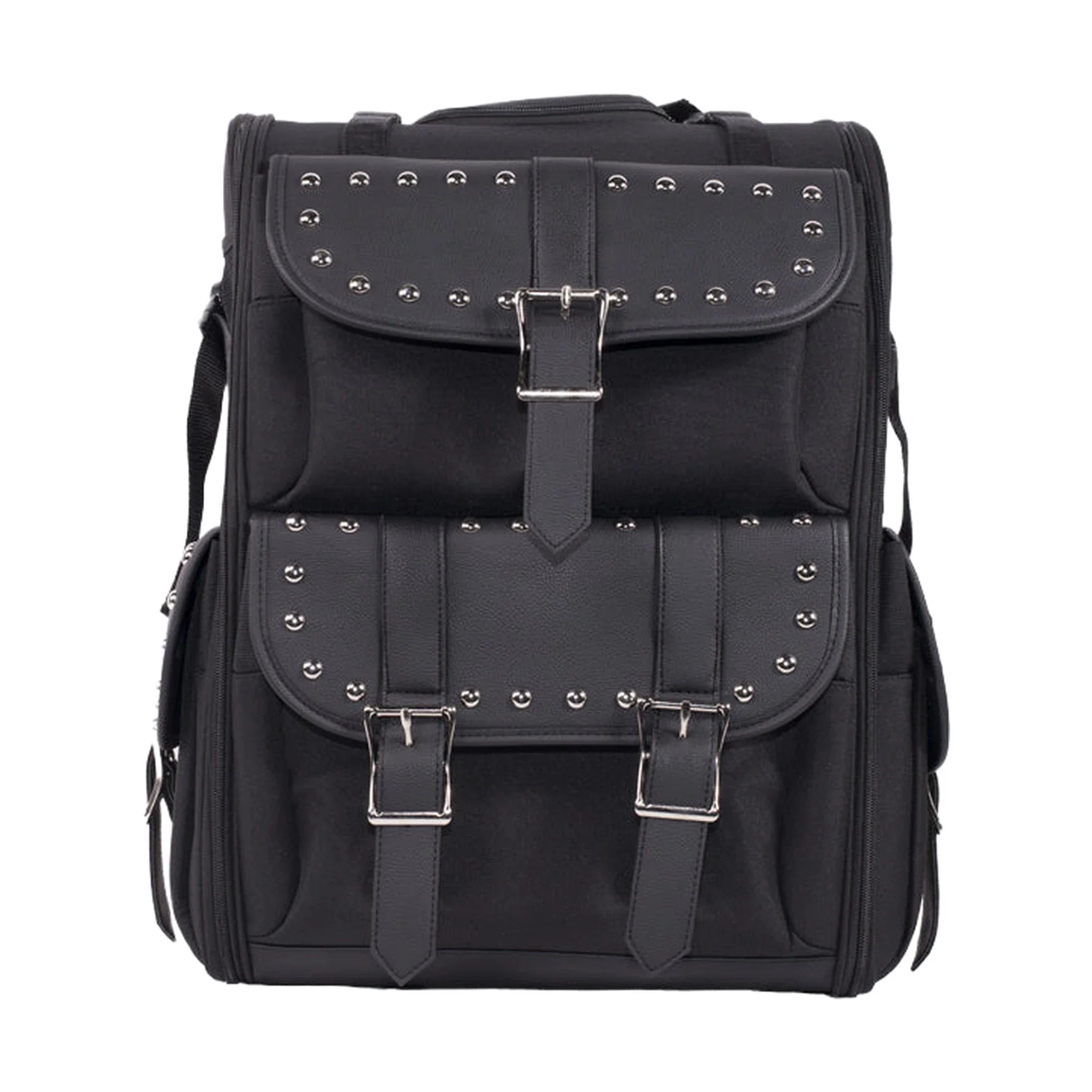 Dream Apparel Large Fine PVC Motorcycle Sissybar Bag With Studs