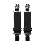 4-Leaf Clover Black Alligator Boot Clips Durable Elastic Bands for Bikers