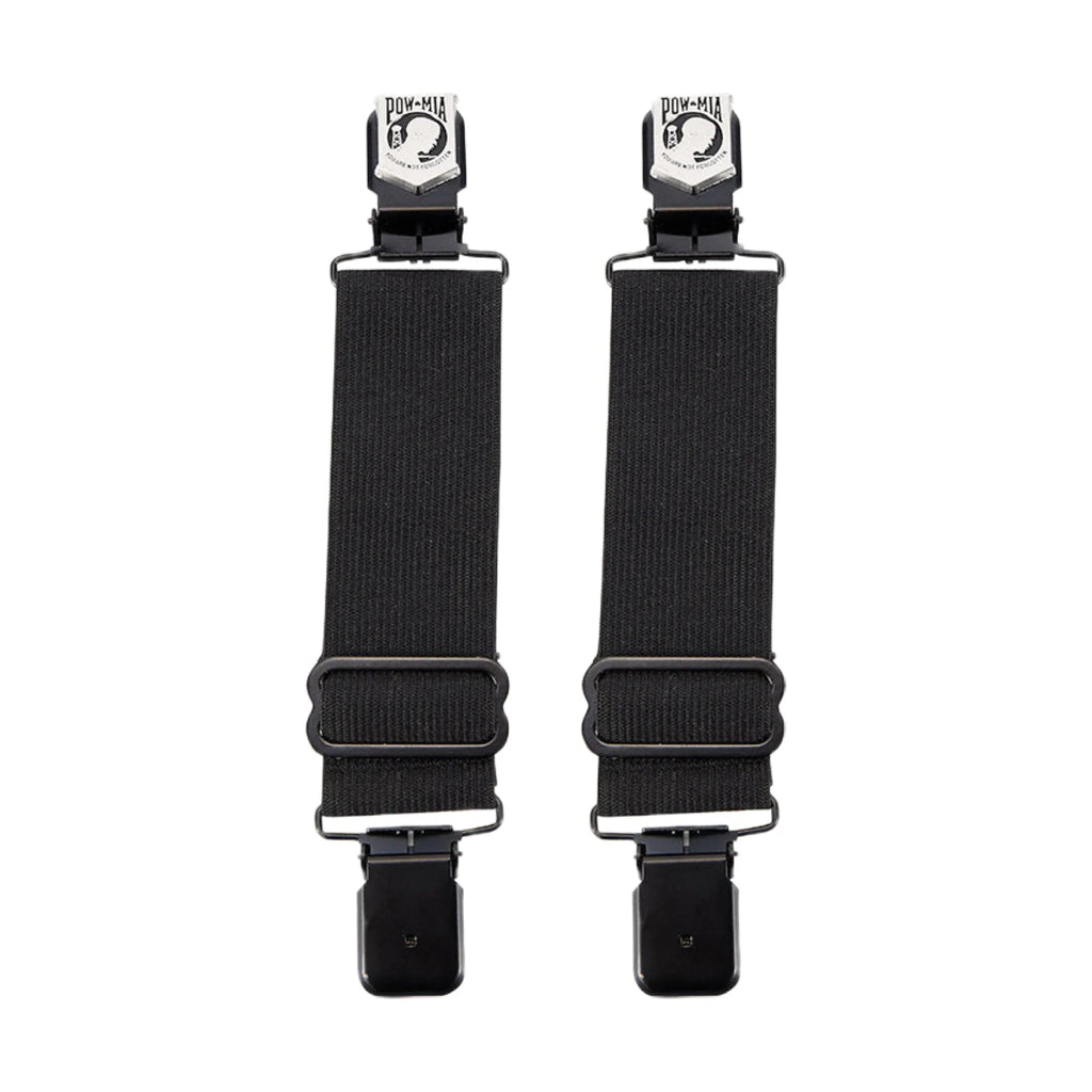 POW MIA Alligator Boot Clips with Elastic Band Black Steel Durable Biker Gear