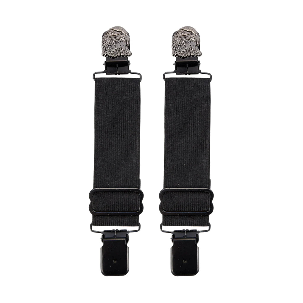 American Eagle Alligator Boot Clips Black Steel Durable Elastic Band