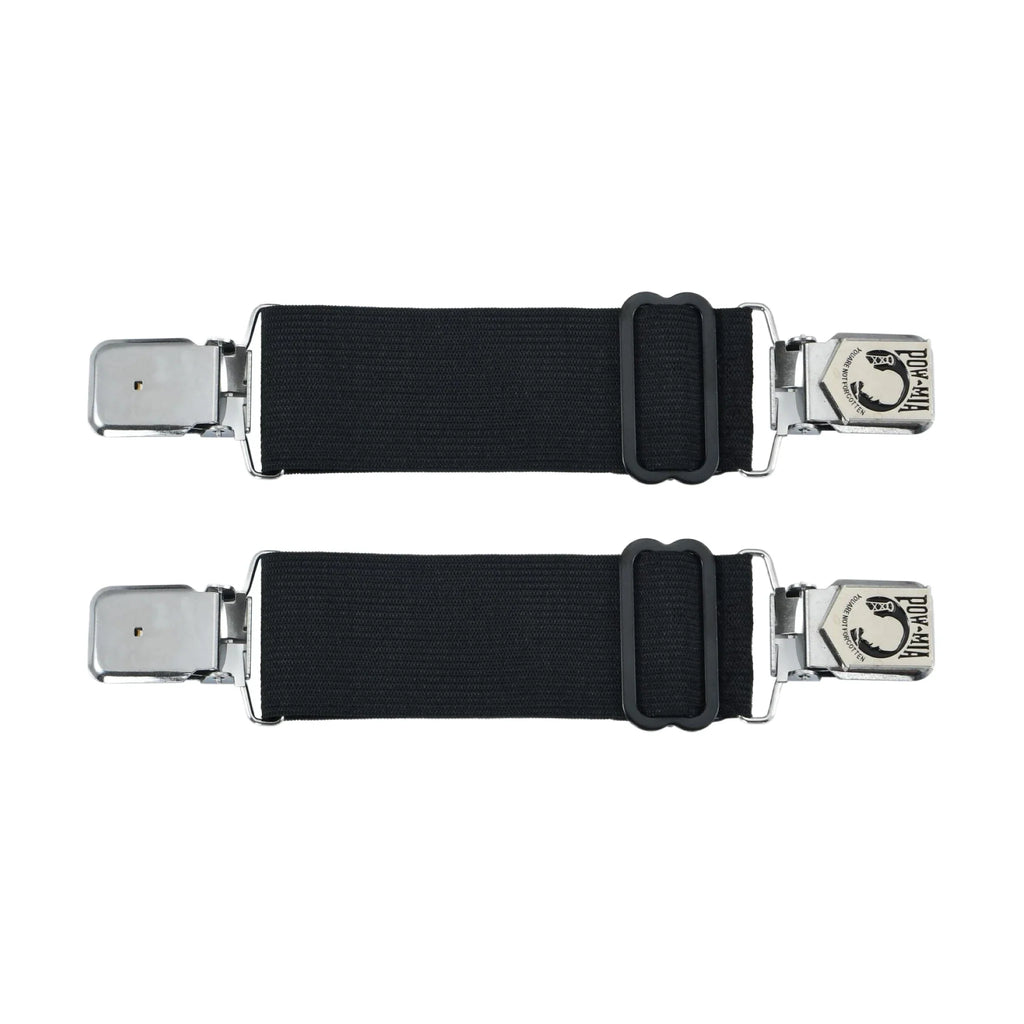 IronCross Alligator Silver Boot Clips Steel Durable Elastic Bands for Riding