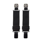 Iron Cross Alligator Boot Clips Black Steel Durable Elastic Bands for Bikers