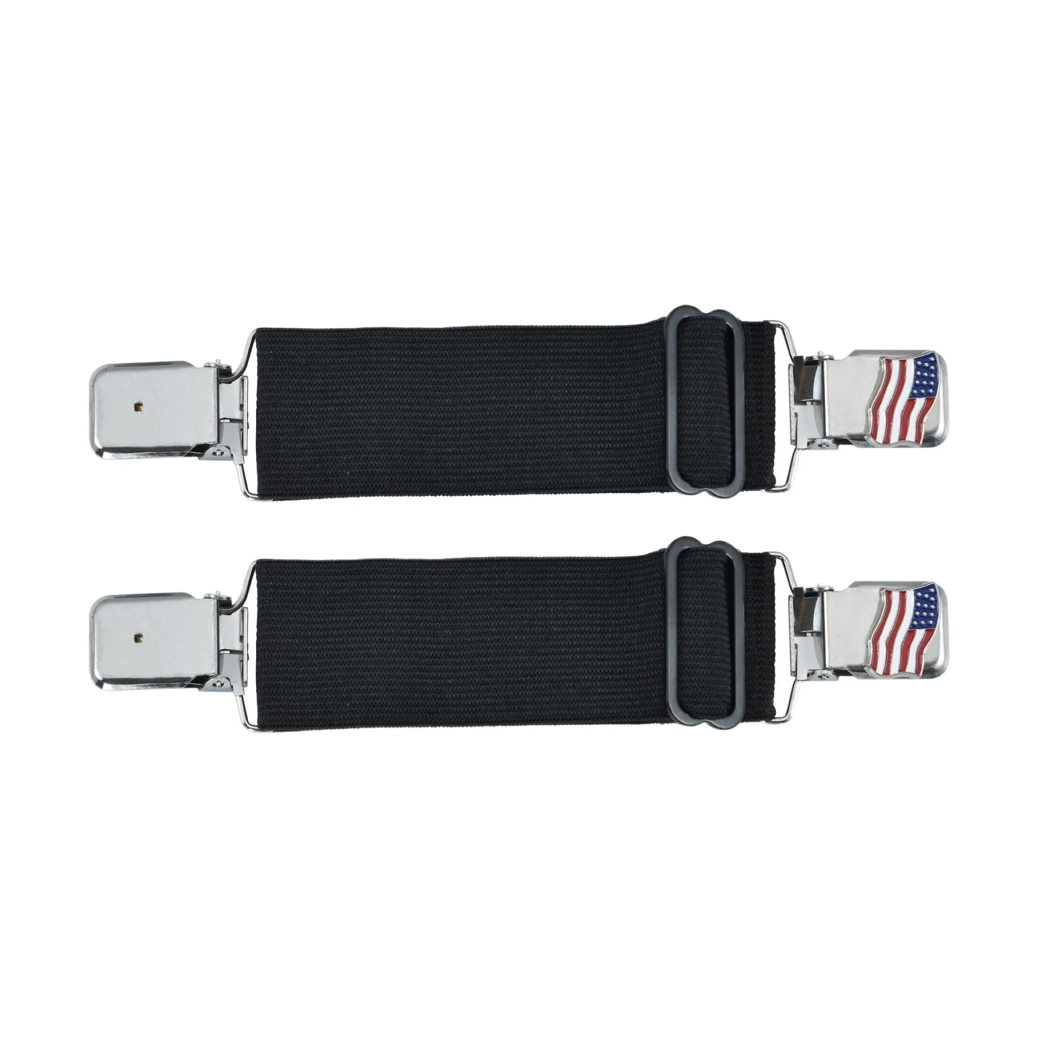 USA Flag Boot Clips Dream Apparel Silver Steel Clips Adjustable Elastic Bands