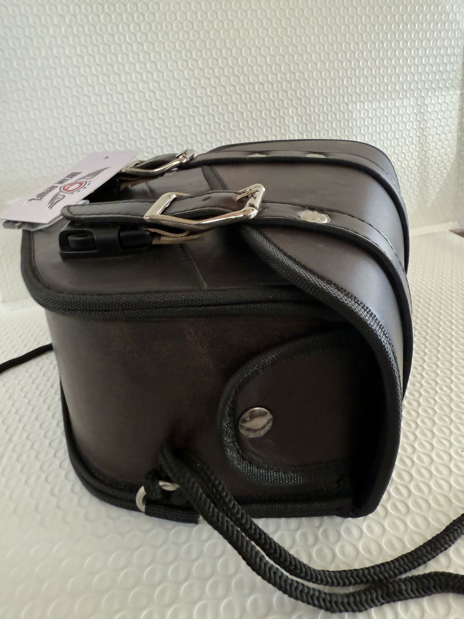 Left Side Solo Swing Arm Bag Genuine Distressed Brown Leather Fits Softail Sportster Chopper