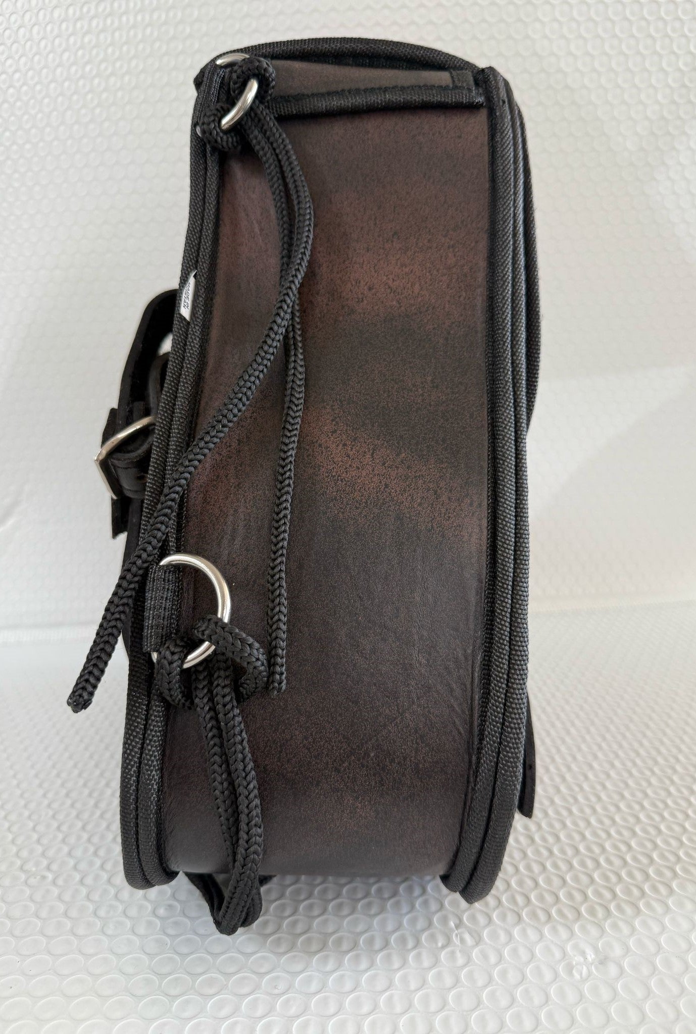Left Side Solo Swing Arm Bag Genuine Distressed Brown Leather Fits Softail Sportster Chopper