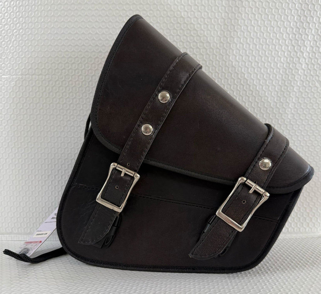 Left Side Solo Swing Arm Bag Genuine Distressed Brown Leather Fits Softail Sportster Chopper