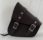 Left Side Solo Swing Arm Bag Genuine Distressed Brown Leather Fits Softail Sportster Chopper