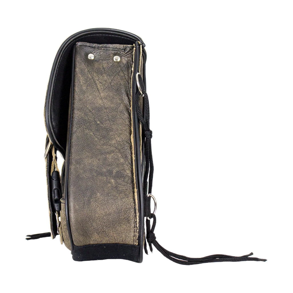 Dream Apparel Genuine Distressed Brown Leather Right Side Swing Arm Bag
