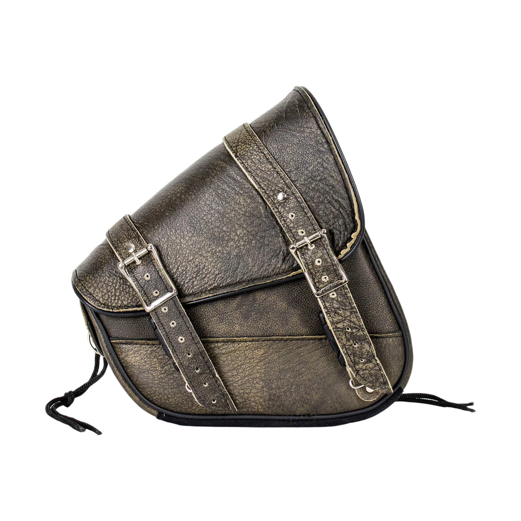 Dream Apparel Genuine Distressed Brown Leather Right Side Swing Arm Bag