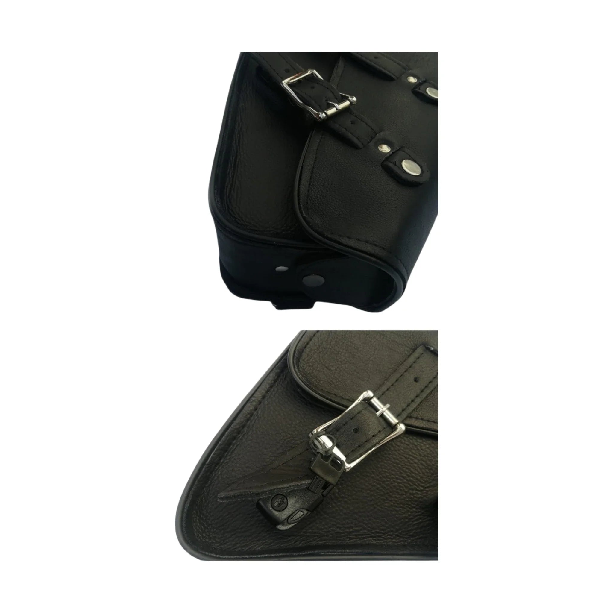 Premium Naked Leather Solo Swing Arm Bag Left Side