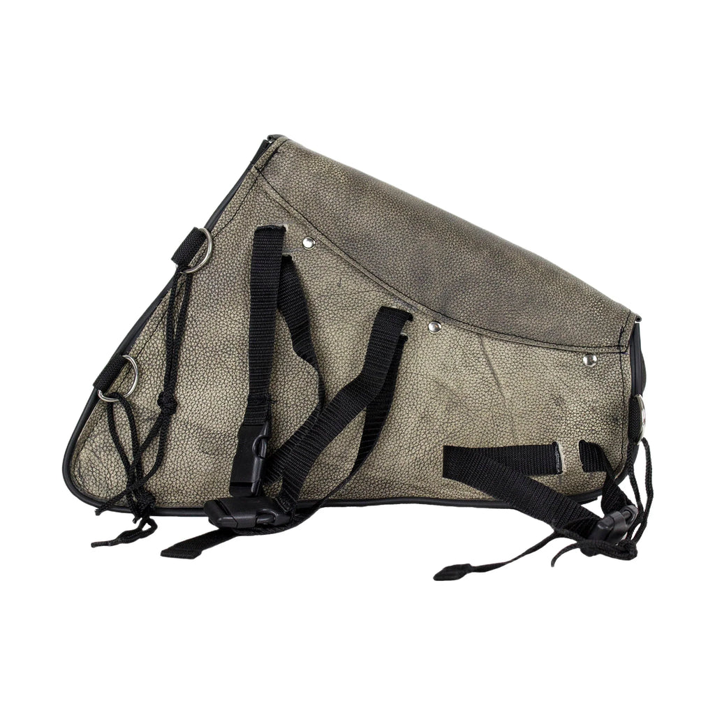 Distressed Brown Leather Swing Arm Bag - Right Side