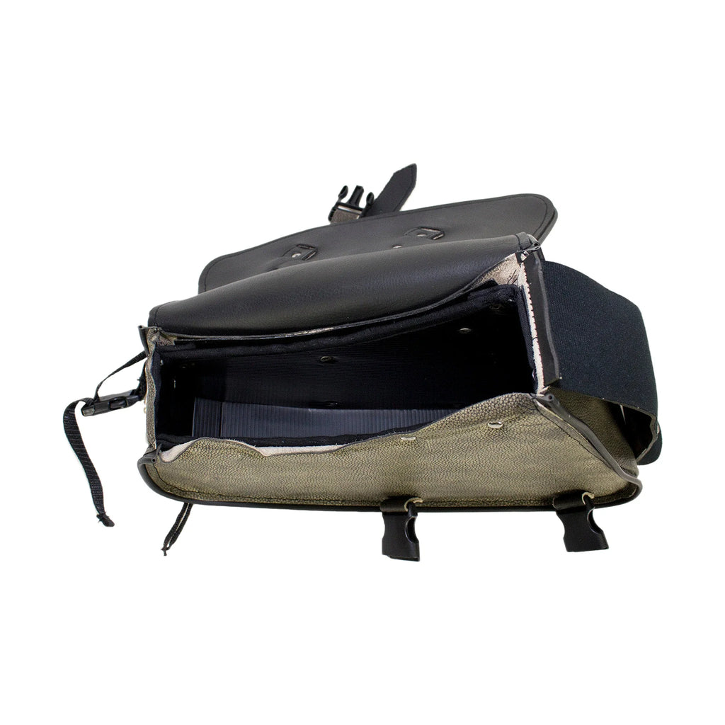 Distressed Brown Leather Swing Arm Bag - Right Side