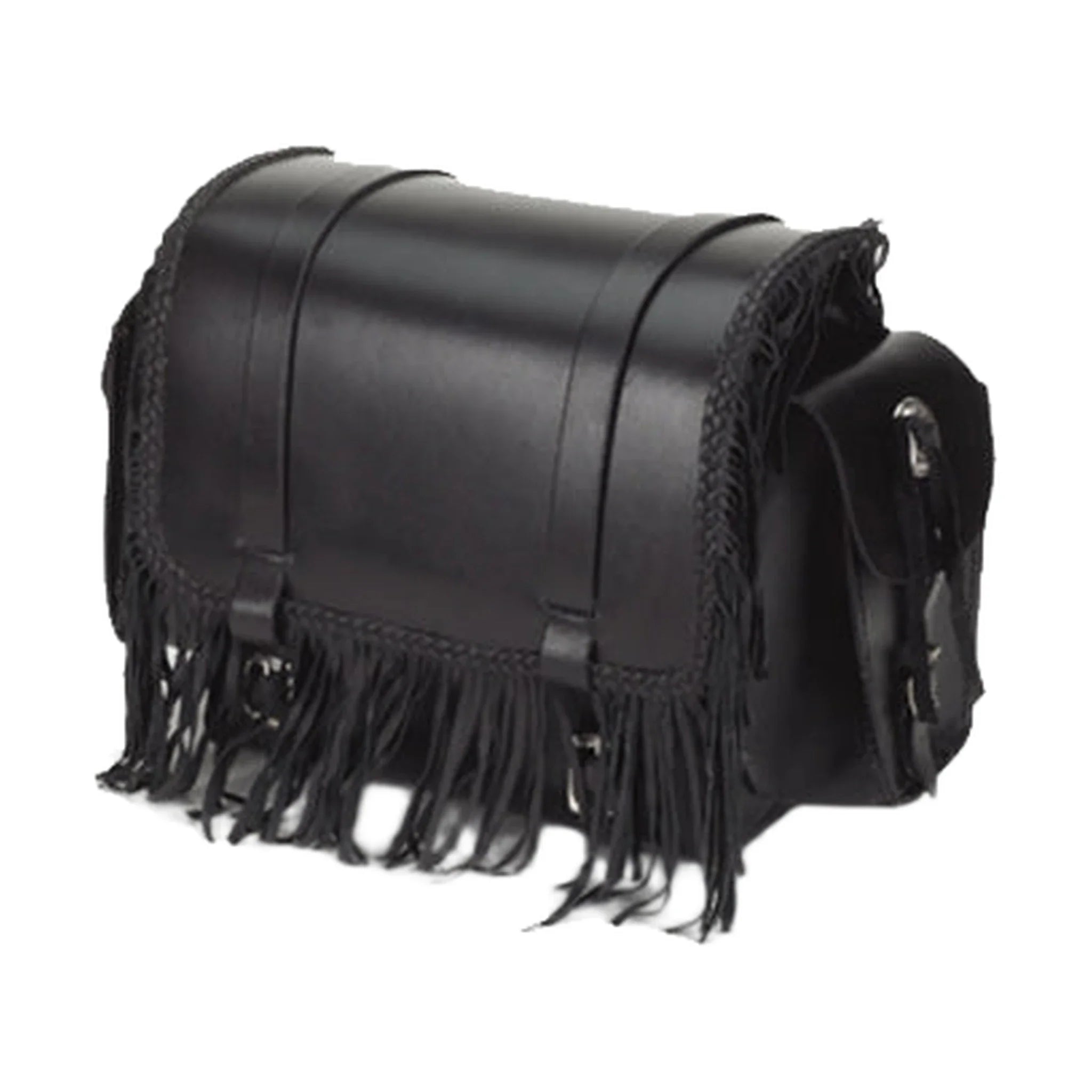 Motorcycle Sissy Bar Bag With Braid & Fringe