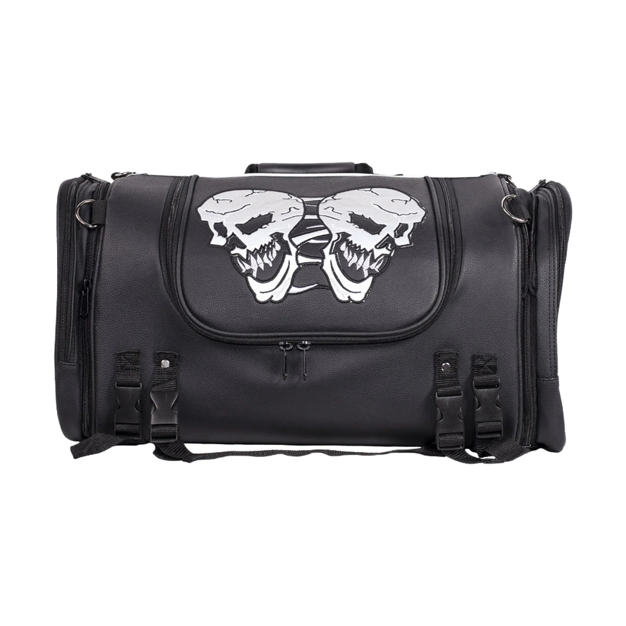 Medium Motorcycle Sissy Bar Bag / Trunk With Skull