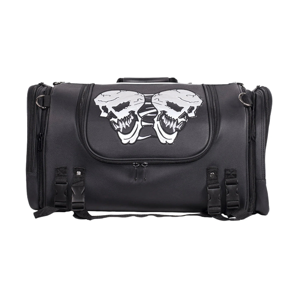 Motorcycle Sissy Bar Bag / Trunk With Skull