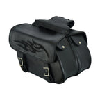 Genuine Naked Leather Concealed Carry Saddlebag with Flame