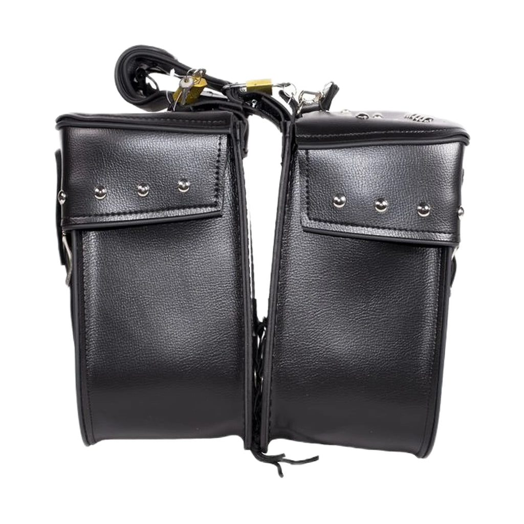 PVC Motorcycle Saddlebag Universal Fitting Waterproof Heavy Duty Studs Lock