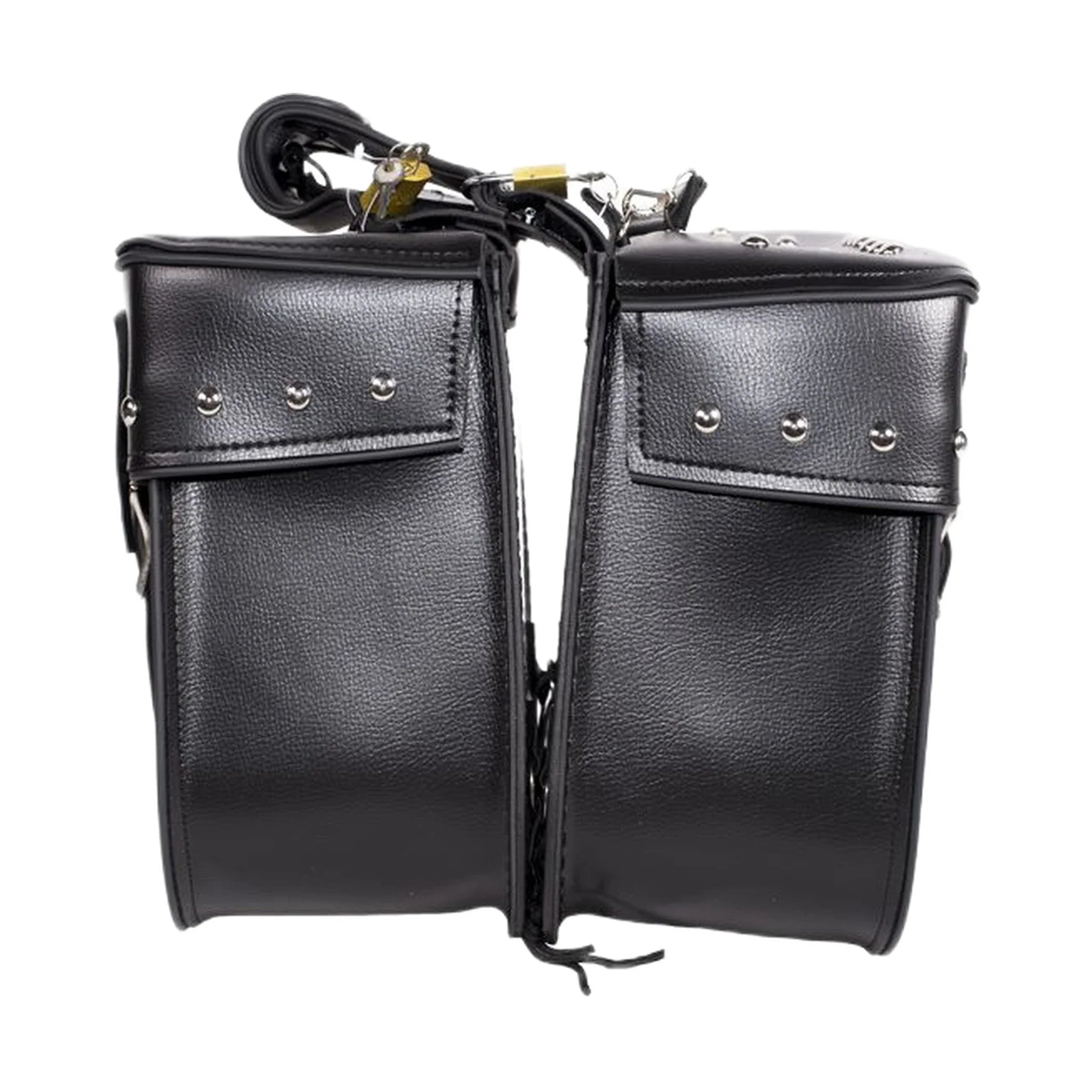 PVC Motorcycle Saddlebag Universal Fitting Waterproof Heavy Duty Studs Lock