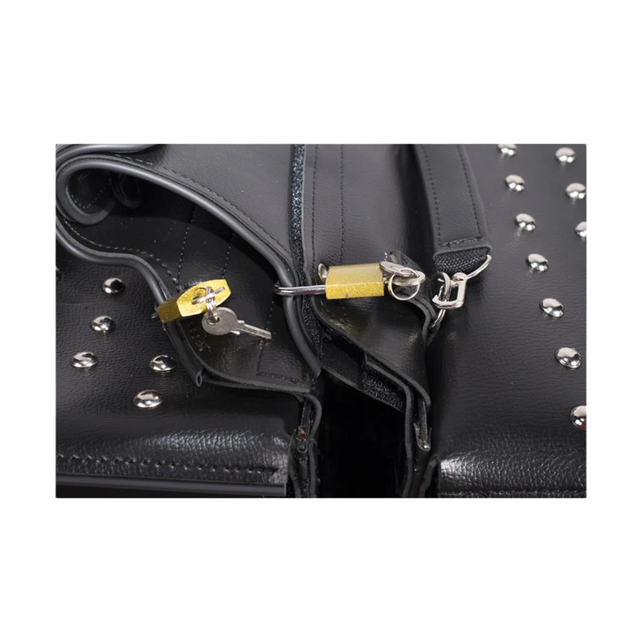 PVC Motorcycle Saddlebag Universal Fitting Waterproof Heavy Duty Studs Lock