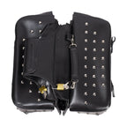 PVC Motorcycle Saddlebag Universal Fitting Waterproof Heavy Duty Studs Lock