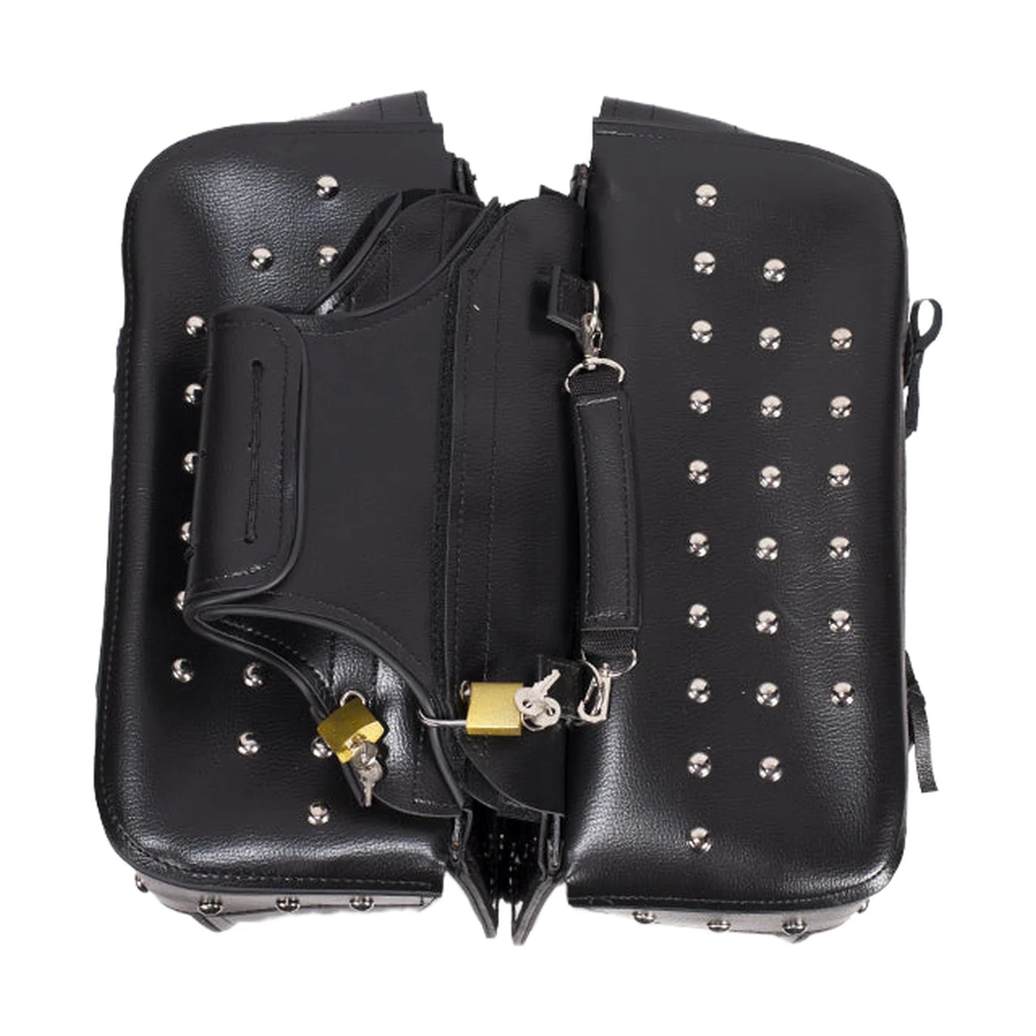 PVC Motorcycle Saddlebag Universal Fitting Waterproof Heavy Duty Studs Lock