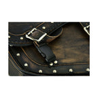 Genuine Distressed Brown Naked Leather Concealed Carry Motorcycle Saddlebag 13x10 Inch