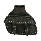 Genuine Distressed Brown Naked Cowhide Leather Motorcycle Saddlebag Waterproof 15x7x10