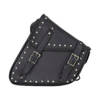 Studded Black PVC Solo Swing Arm Bag - Left Side