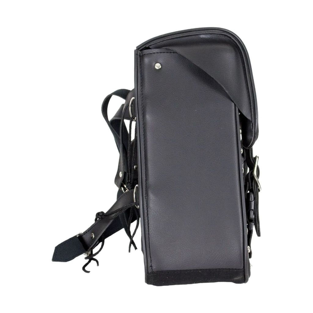 Studded Black PVC Solo Swing Arm Bag - Left Side
