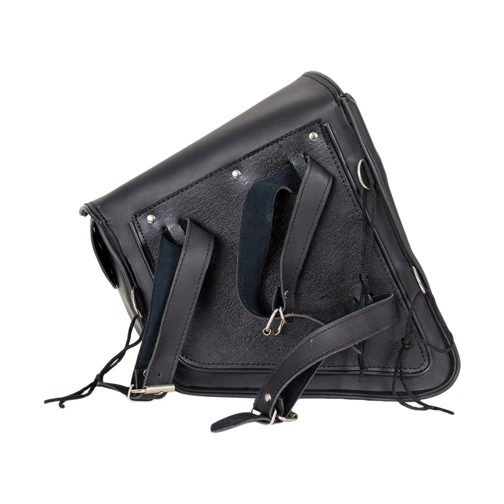 Studded Black PVC Solo Swing Arm Bag - Left Side