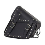 Studded Black PVC Solo Swing Arm Bag - Left Side
