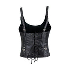 Women's Lambskin Leather Corset with Buckles