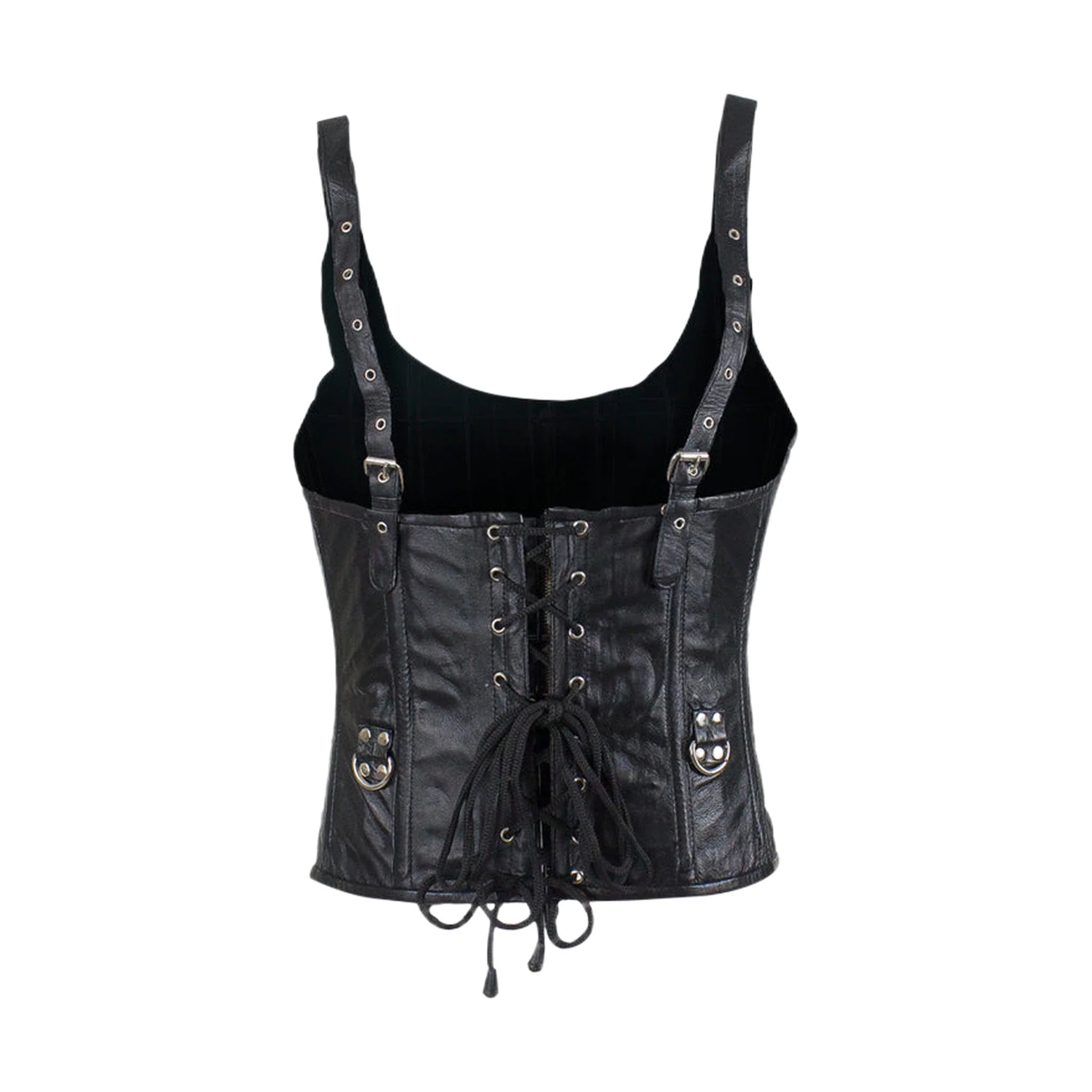 Women's Lambskin Leather Corset with Buckles