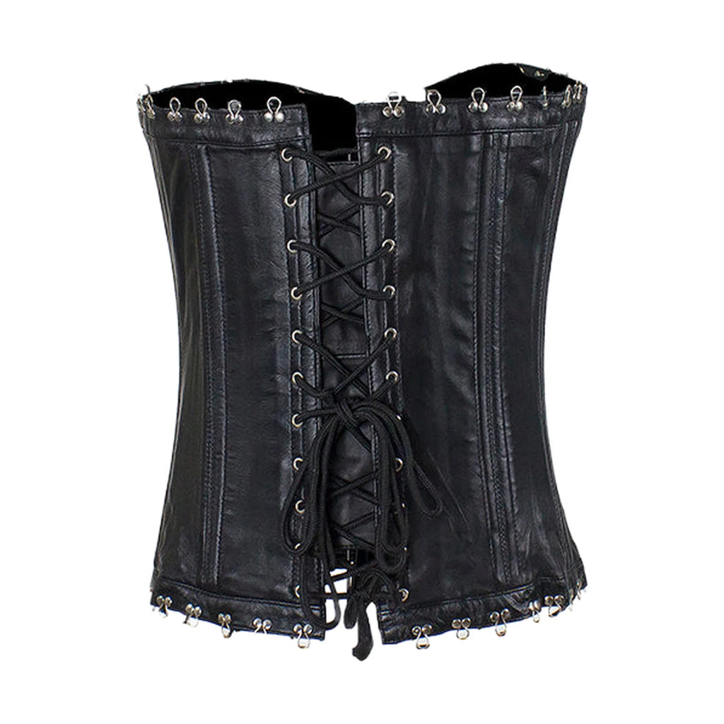 Women's Hook & Eye Lambskin Leather Corset