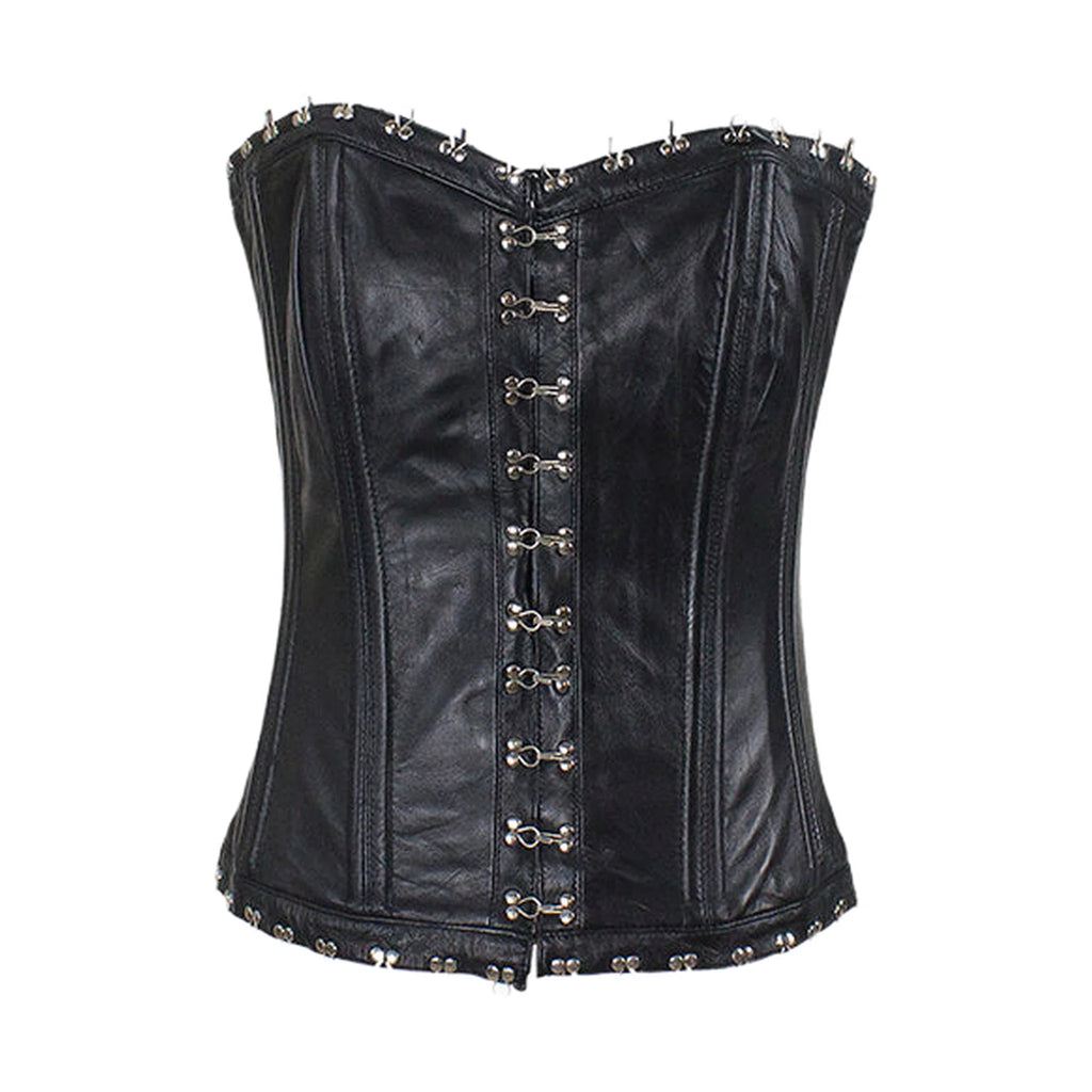 Women's Hook & Eye Lambskin Leather Corset