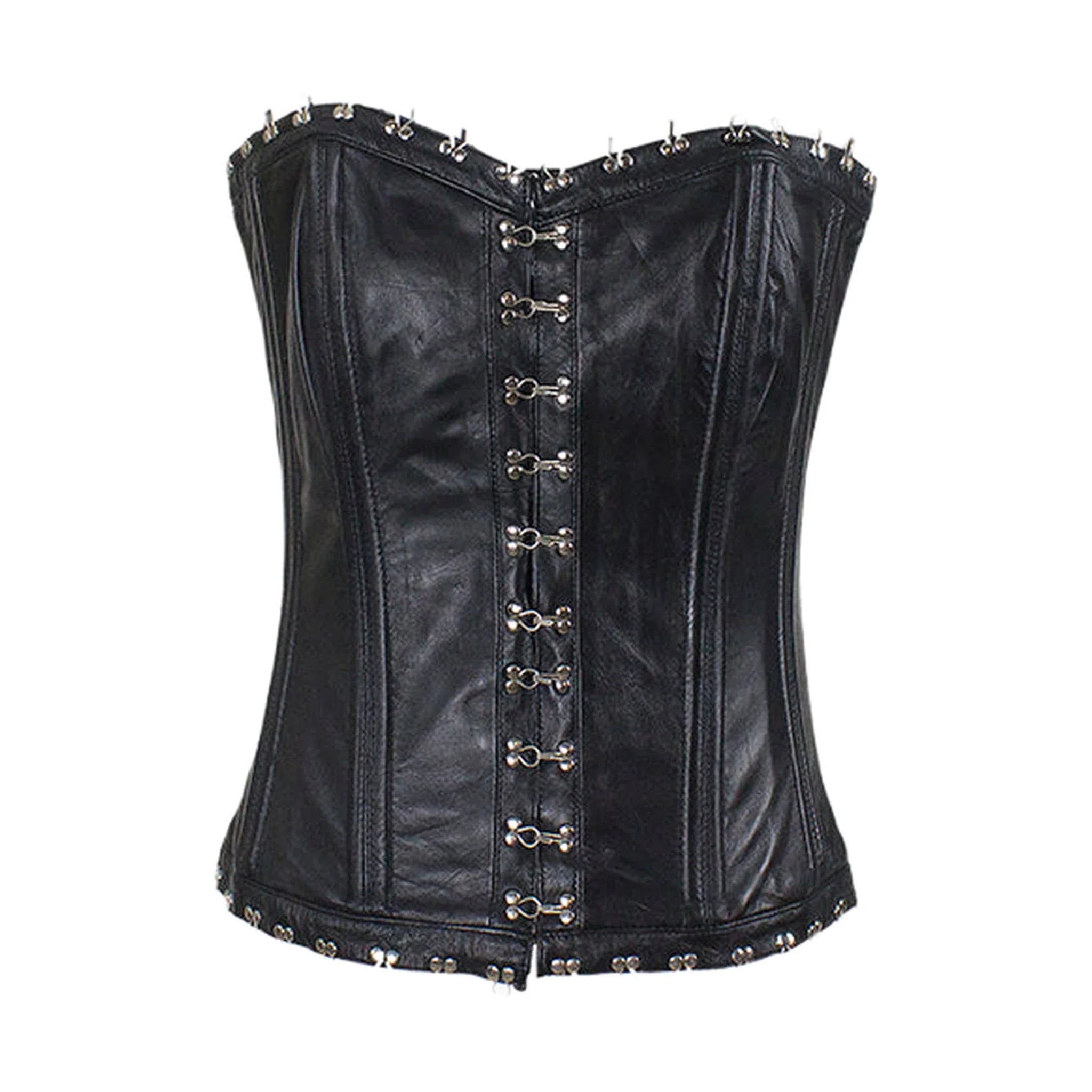 Women's Hook & Eye Lambskin Leather Corset
